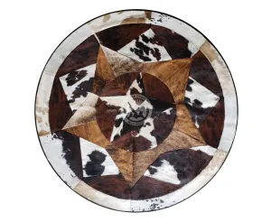 Round Cowhide Rug 60" - Multistar