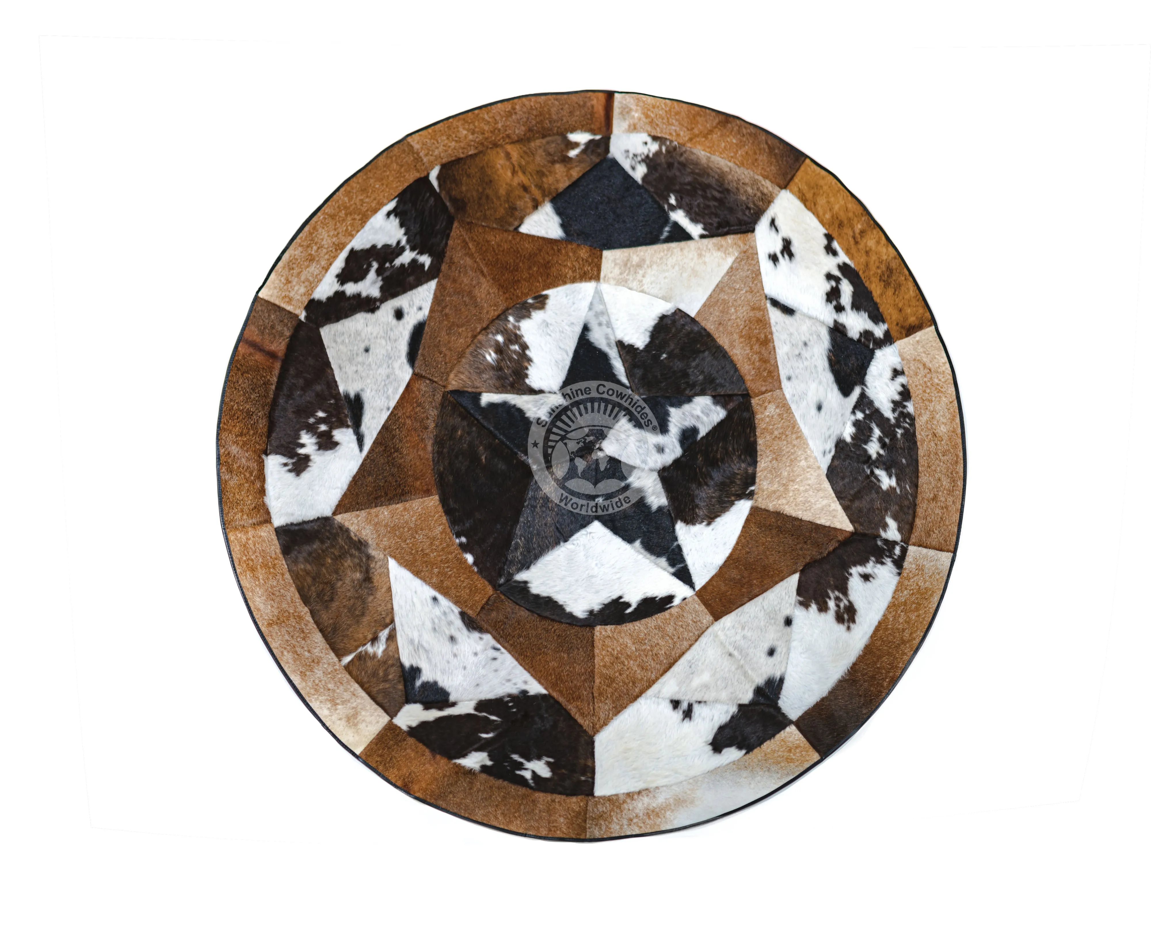 Round Cowhide Rug 60" - Multistar