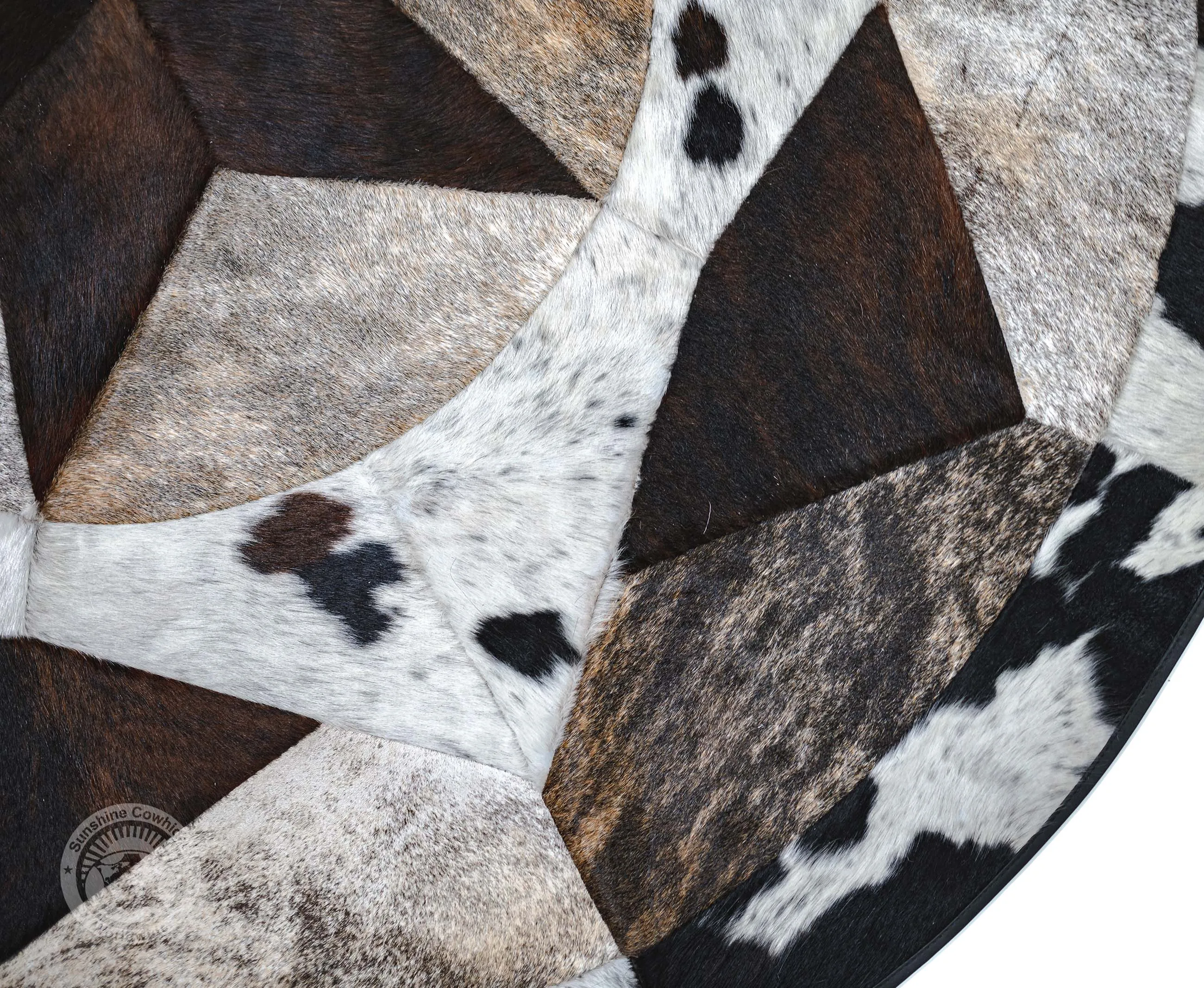 Round Cowhide Rug 60" - Multistar