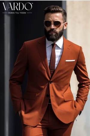 Rust Two Piece Suit for Men - Timeless Elegance and Modern Style - Tailored Fit, The Rising Sun store, Vardo