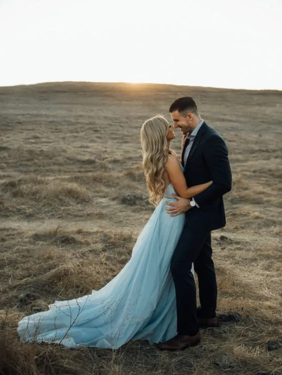 Stunning Chiffon Prom Dresses A-line Spaghetti Straps With Slit PD234