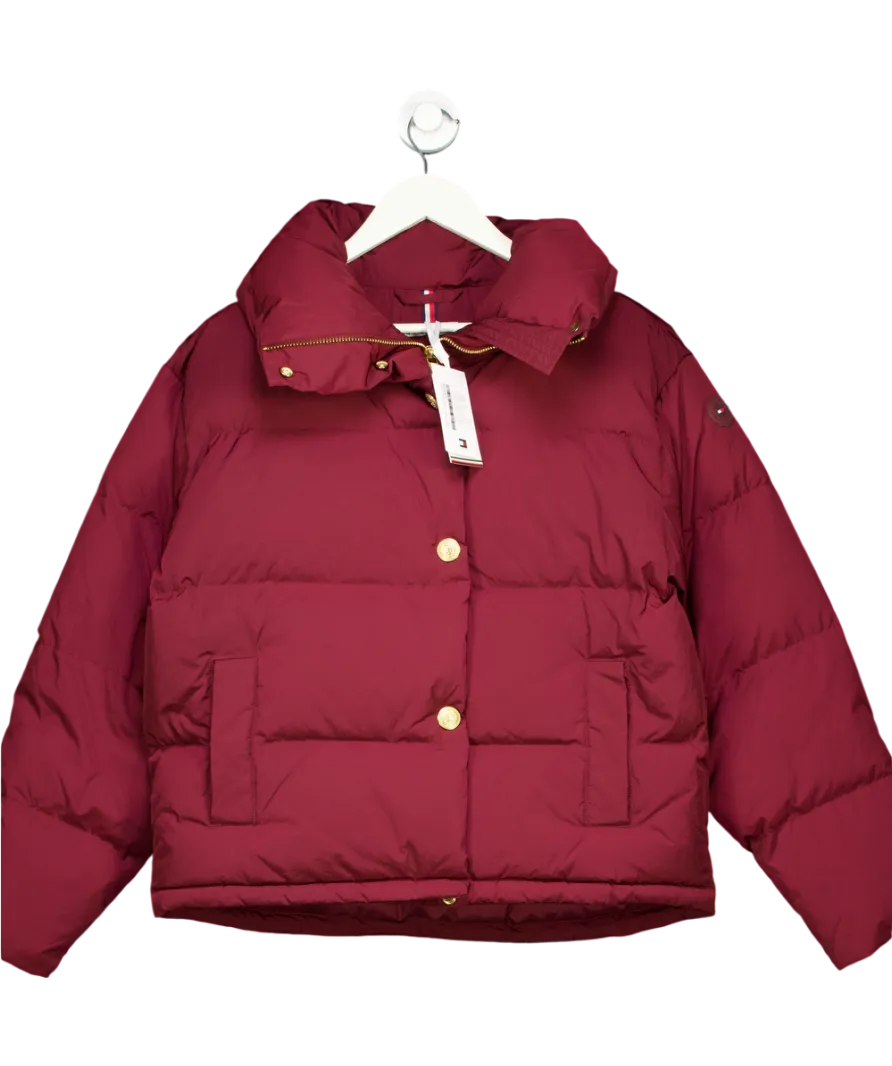 Tommy Hilfiger Red Embossed Button Down Oversized Jacket UK XS/S