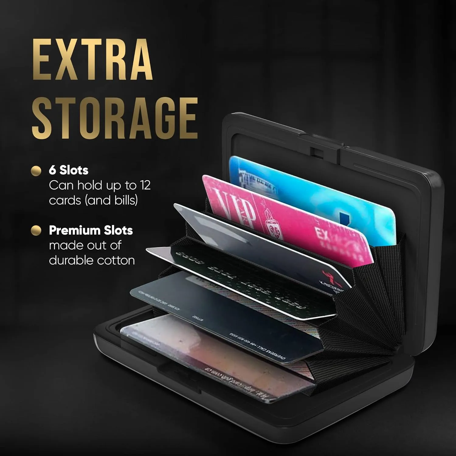 TopMost Aluminum Wallet, Card Case Wallet, Metal RFID Credit Card Holder for Men & Women, 6 Cotton Slots for 12 Cards And Bills, Rfd Protective