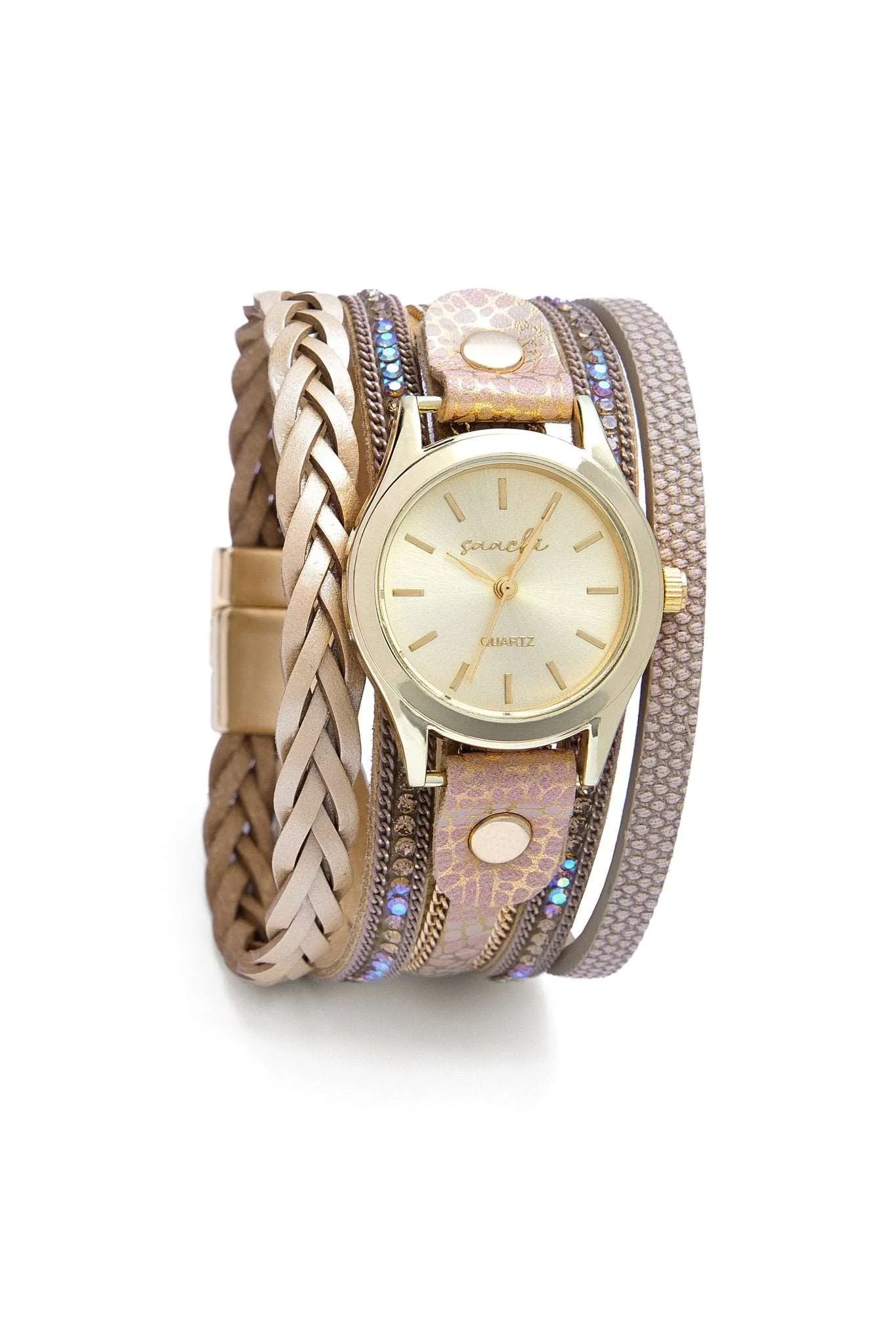 Vegan Leather Braided Bracelet Watch