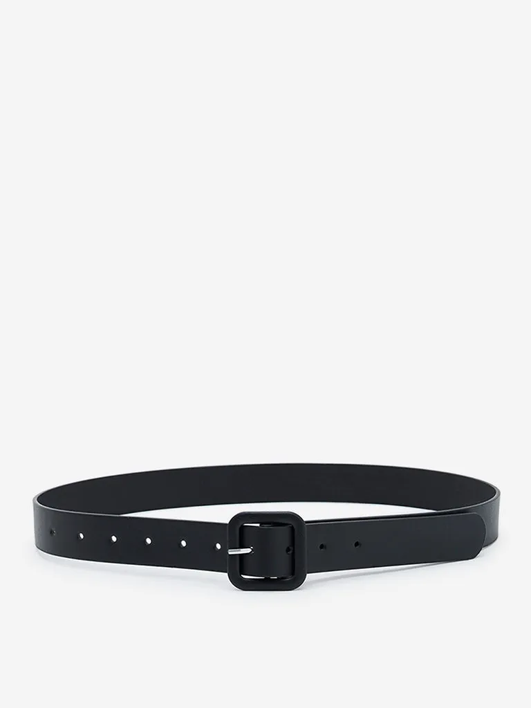Westside Accessories Black Solid Matte-Finish Belt