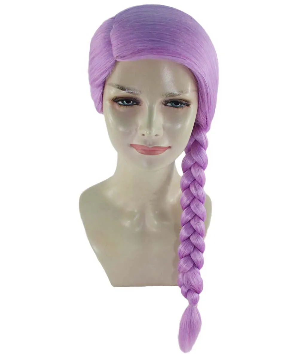 Womens Slovenia Braided Wig Song Contest 2018 , Purple Celebrity Wigs , Premium Breathable Capless Cap