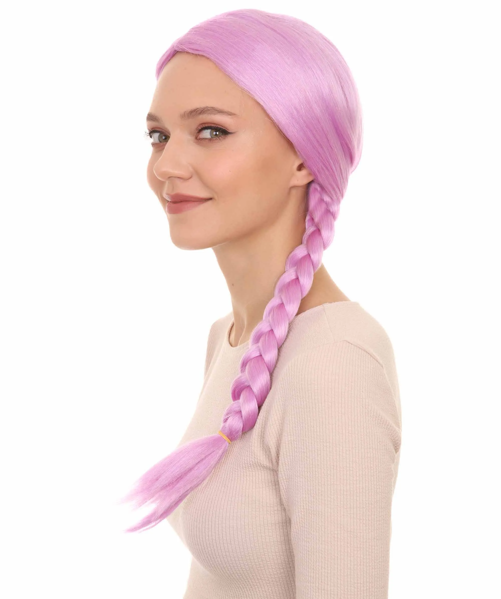 Womens Slovenia Braided Wig Song Contest 2018 , Purple Celebrity Wigs , Premium Breathable Capless Cap