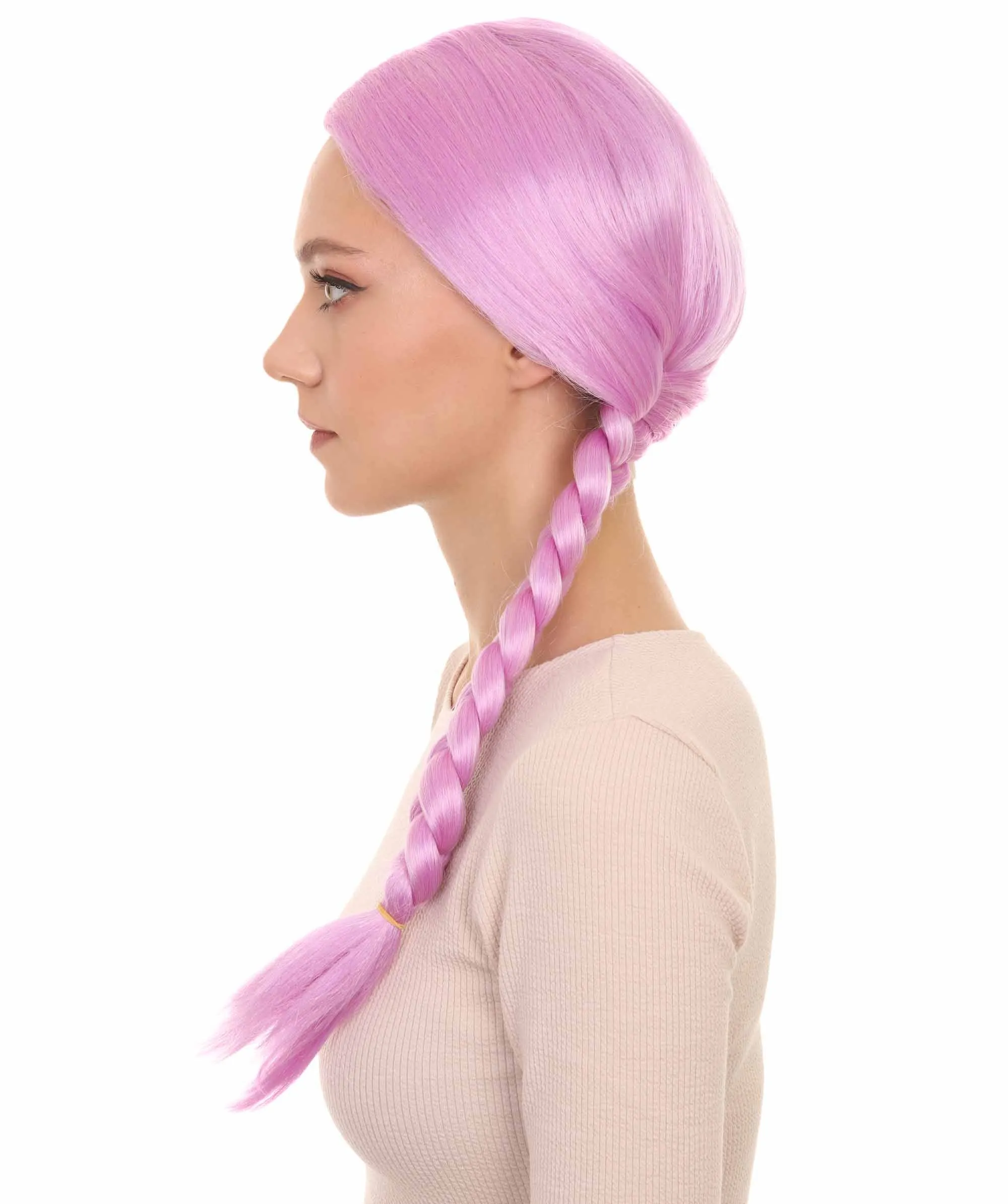 Womens Slovenia Braided Wig Song Contest 2018 , Purple Celebrity Wigs , Premium Breathable Capless Cap