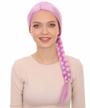 Womens Slovenia Braided Wig Song Contest 2018 , Purple Celebrity Wigs , Premium Breathable Capless Cap
