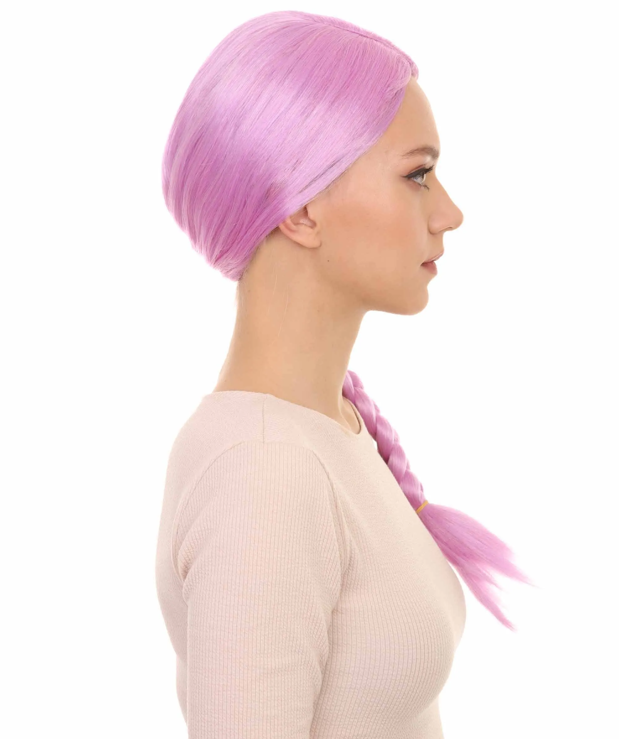 Womens Slovenia Braided Wig Song Contest 2018 , Purple Celebrity Wigs , Premium Breathable Capless Cap