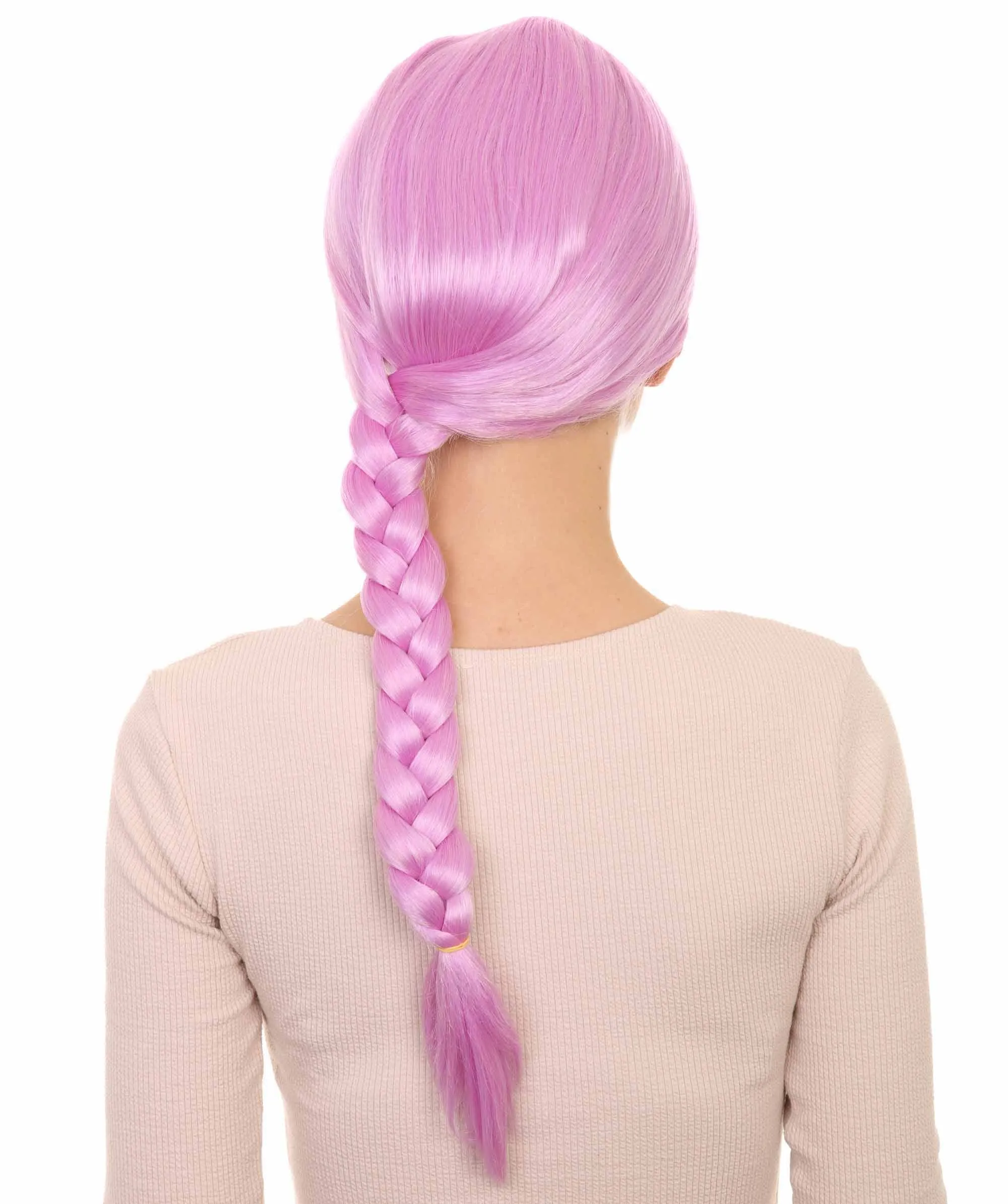 Womens Slovenia Braided Wig Song Contest 2018 , Purple Celebrity Wigs , Premium Breathable Capless Cap